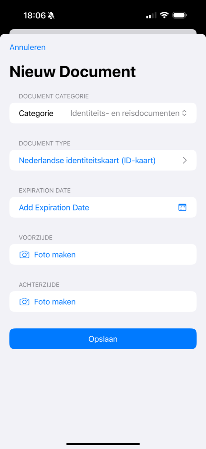 Document toevoegen in MobileID