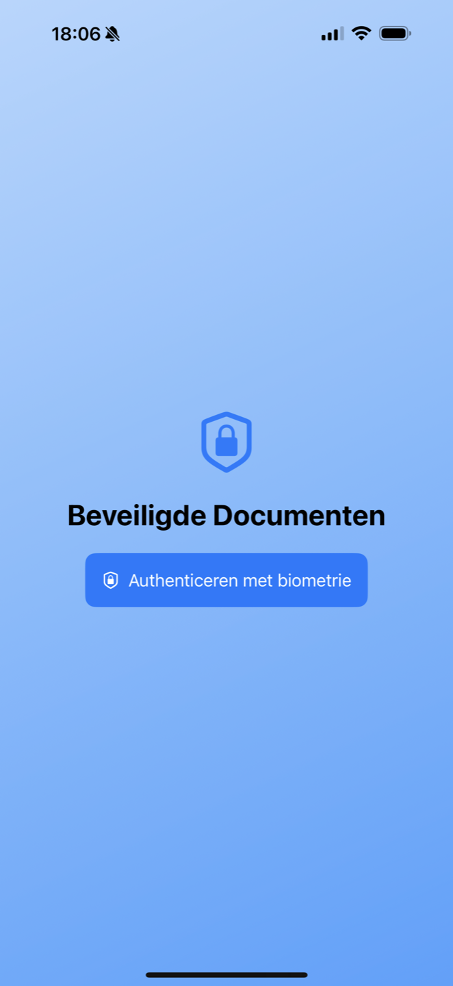 Scherm voor beveiligde toegang tot MobileID